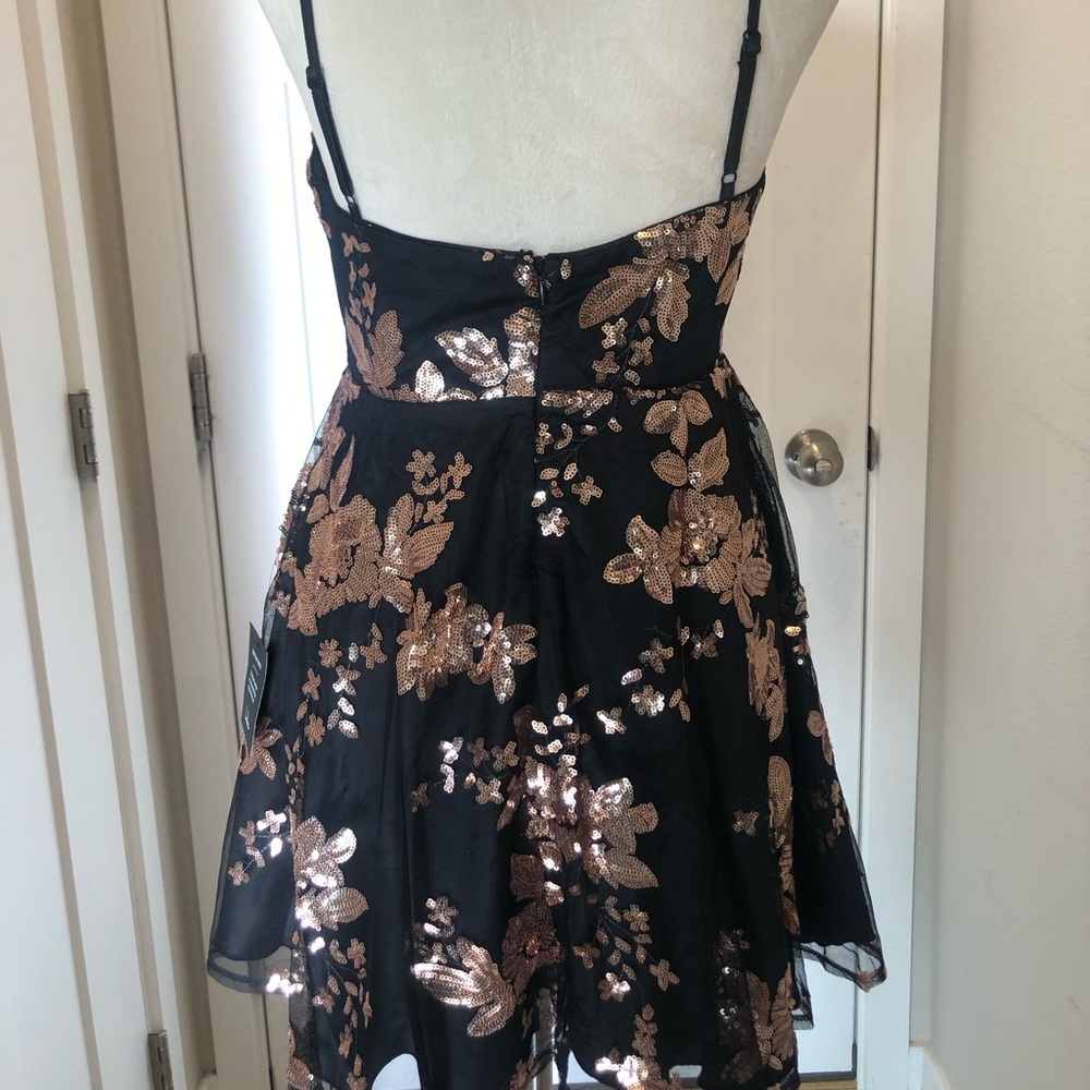 Glittering Personality Black Sequin Skater Bustier Mini Dress - Picture 8 of 8